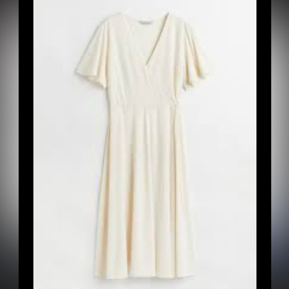 H&M Elegant Cream Wrap Dress. Super versatile. Bundle for more colors.
